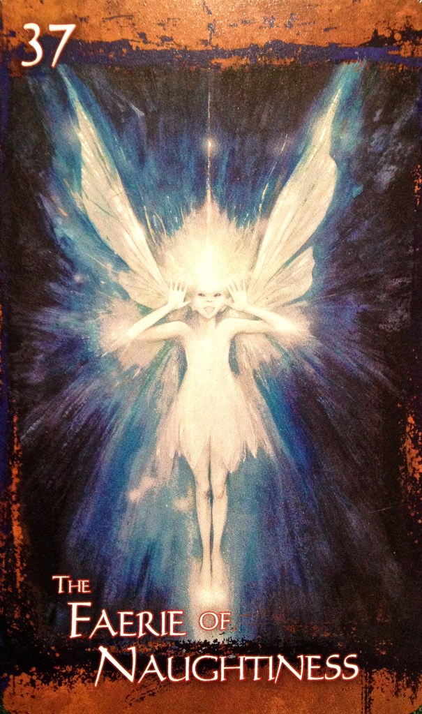The Faerie Of Naughtiness, from The Heart Of Faerie Oracle Card deck, by Brian and Wendy Froud