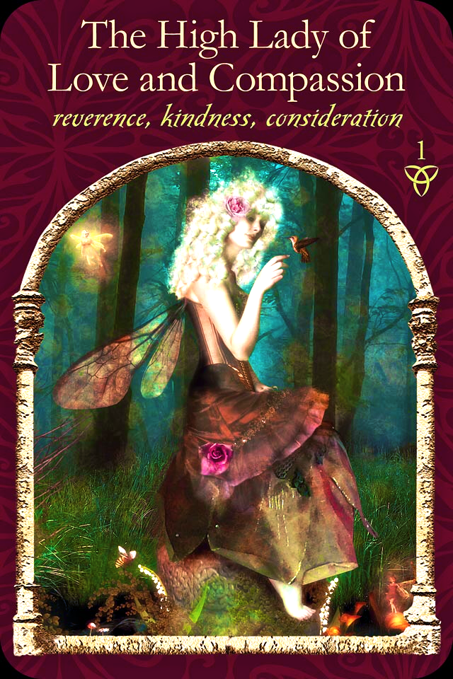 The High Lady Of Love and Compassion, from the Wisdom Of The Hidden Realms Oracle Card deck, by Colette Baron-Reid