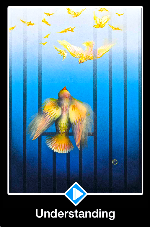 Understanding, from the Osho Zen Tarot Card deck, by Osho, 