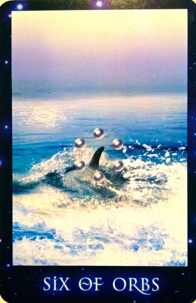 Six Of Orbs, from the Sirian Starseed Tarot Oracle Card deck, by Patricia Cori and Alysa Bartha 