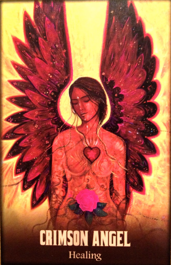 Crimson Angel, from the Blue Angel Oracle Card deck, by Toni Carmine Salerno