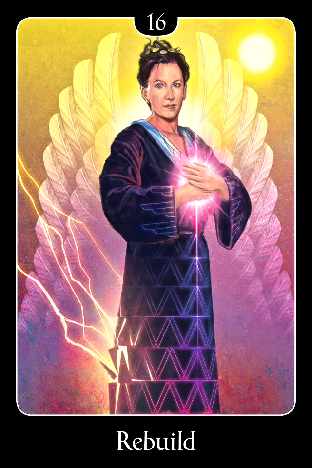 Rebuild, from the Psychic Tarot For The Heart Tarot Card deck, by John Holland
