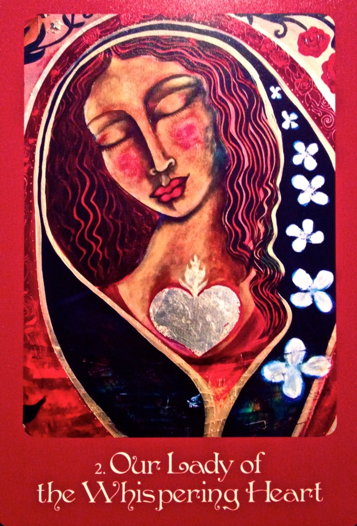 Lady Of The Whispering Heart, from the Mother Mary Oracle Card deck, by Alana Fairchild