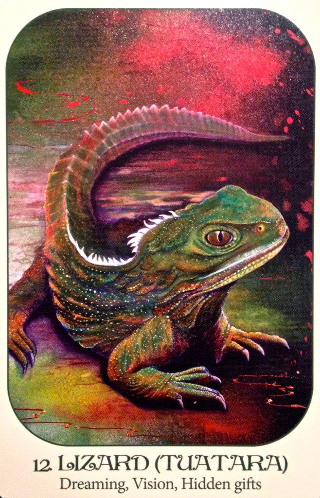 Lizard ~ Tuatara, from the Animal Voices Oracle Card deck, by Chip Richards
