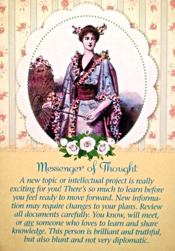 Messenger Of Thought, from the Guardian Angel Tarot Card deck, by Doreen Virtue Ph.D and Radleigh ValentineValentine 