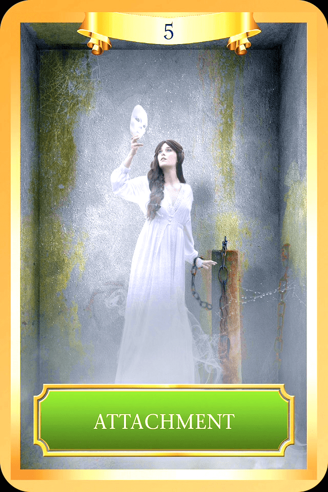 Attachment ~ Reversed, from the Energy Oracle Card deck, by Sandra Anne Taylor 