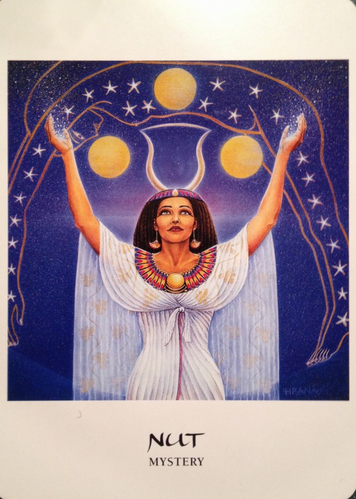 Nut ~ Mystery, from the Goddess Oracle Card deck, by Amy Sophia Marashinsky and Hrana Janto