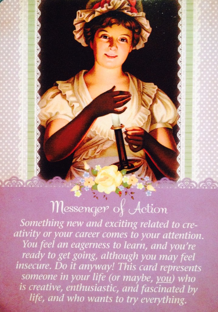Messenger Of Action, from the Guardian Angel Tarot Card deck, by Doreen Virtue Ph.D and Radleigh Valentine 