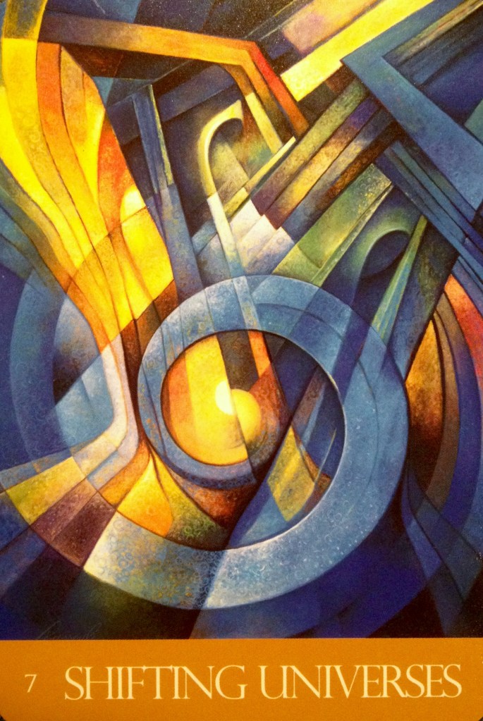 Shifting Universes, from the Journey Of Love Oracle Card deck, by Alana Fairchild, Rassouli and Richard Cohn