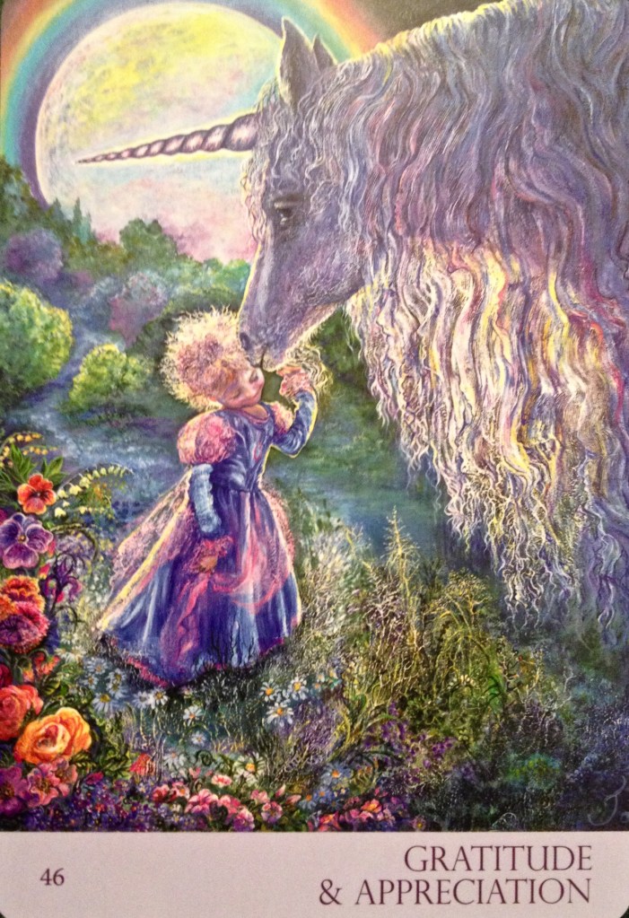 Gratitude and Appreciation, from the Nature's Whispers Oracle Card deck, by Angela Heartfield and Josephine Wall