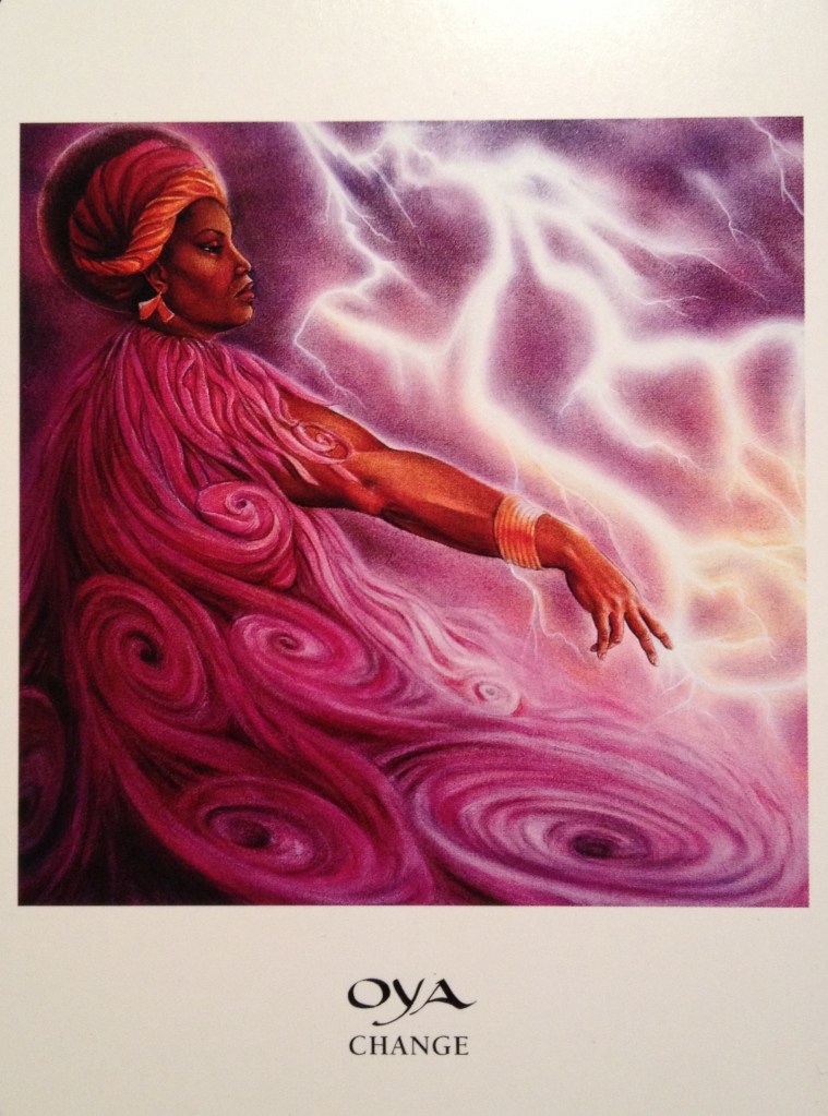 Oya ~ Change, from the Goddess Oracle Card deck, by Amy Sophia Marashinsky and Hrana Janto 
