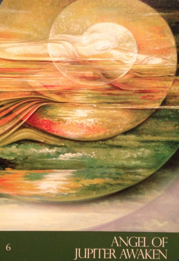 Angel Of Jupiter Awaken, from the Journey Of Love Oracle Card deck, by Alana Fairchild, Rassouli and Richard Cohn 
