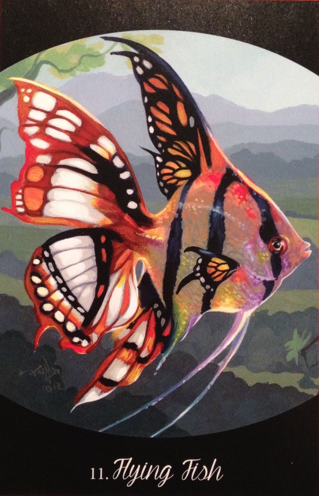 Flying Fish, from the Myths And Mermaids Oracle Card deck, by Jasmine Becket-Griffith with Amber Logan and Kachina Mickeletto