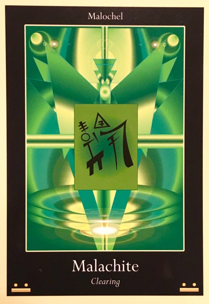 Malachite ~ Clearing, from the Liquid Crystal Oracle, by Justin Moikeha Asar 