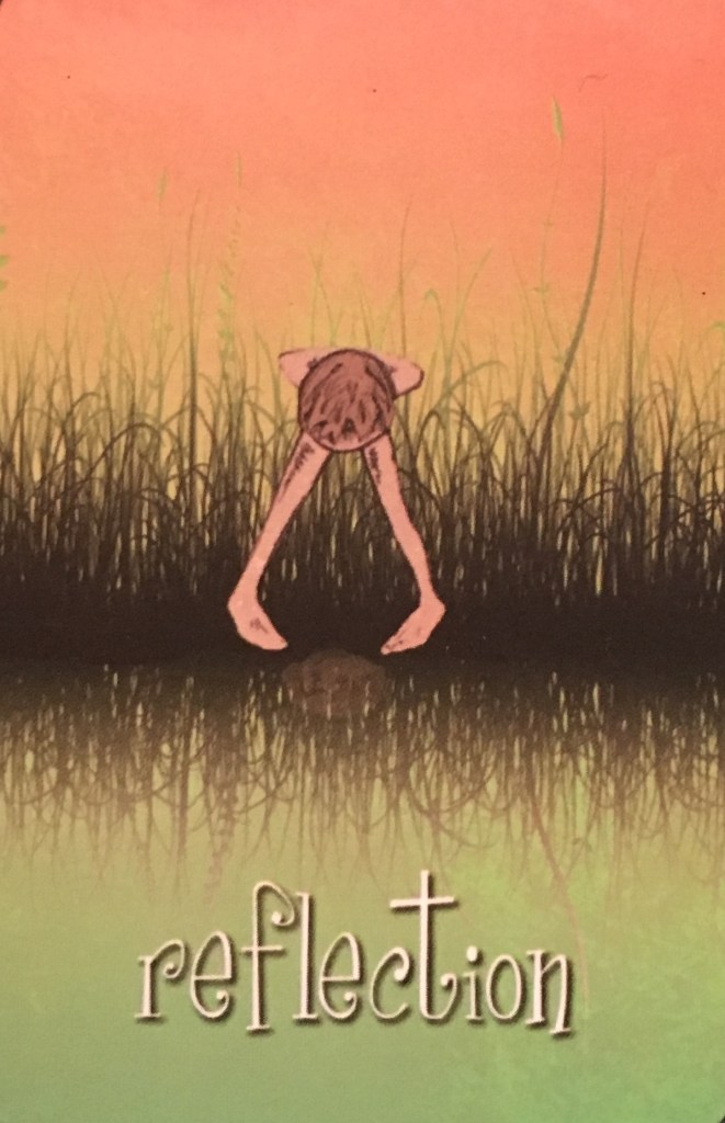 Reflection, from the Little Wings Oracle Card deck, by Sonia Kallio