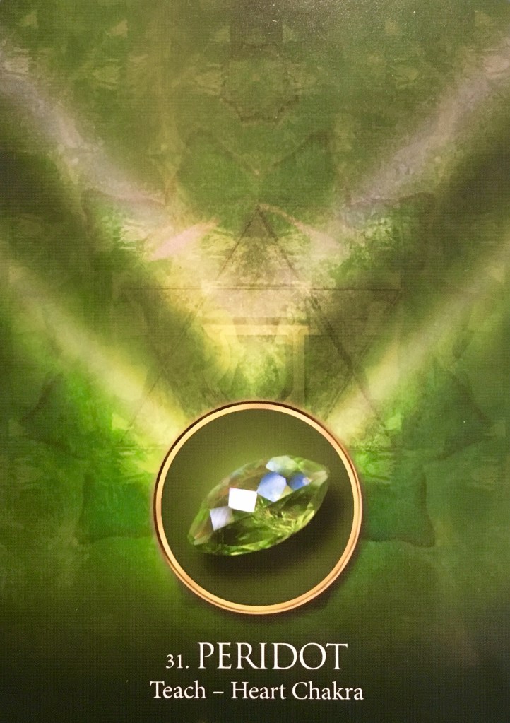 Peridot, from the Eternal Crystals Oracle Card deck, by Jade-Sky 