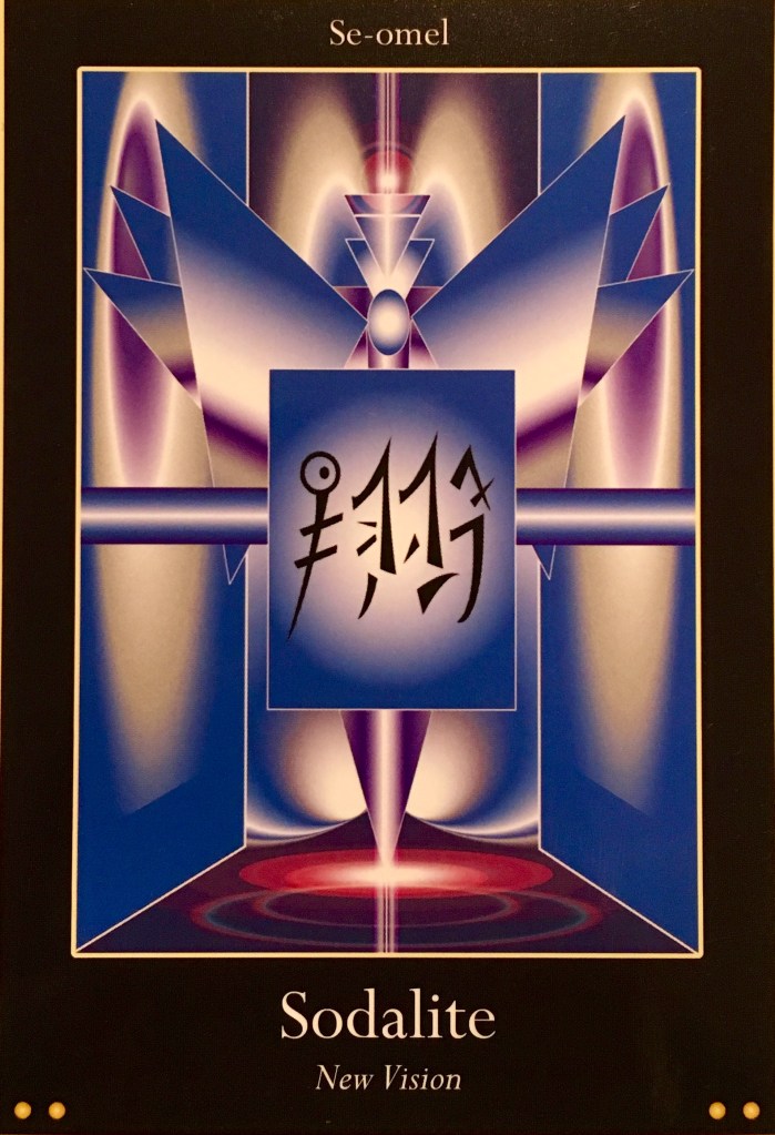 Sodalite, from the Liquid Crystal Oracle Card deck, by Justin Moikeha Asar 