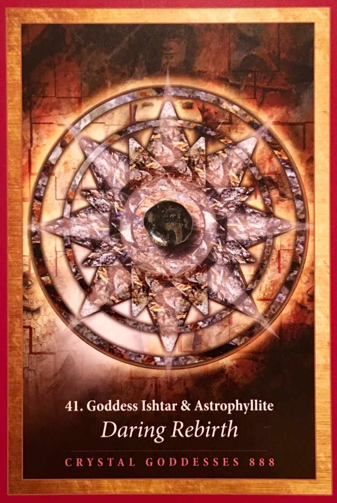 Goddess Ishtar & Astrophyllite, from the Crystal Mandala Oracle Card deck, by Alana Fairchild Artwork by Jane Marin
