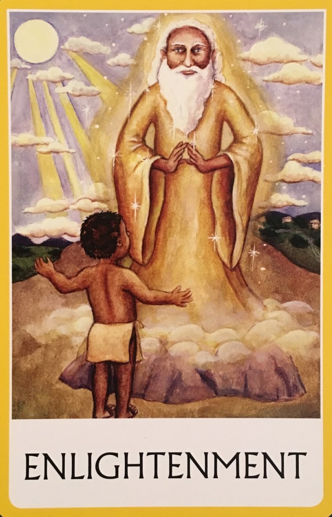 Enlightenment, from the Chakra Wisdom Oracle Card deck, by Tori Hartman, Illustrated by Gretchen Raishch-Baskin