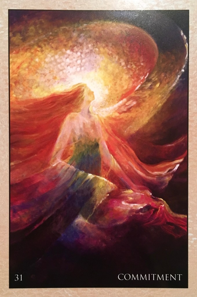 Commitment, from the RUMI Oracle Card deck, by Alana Fairchid, artwork by Rassouli 