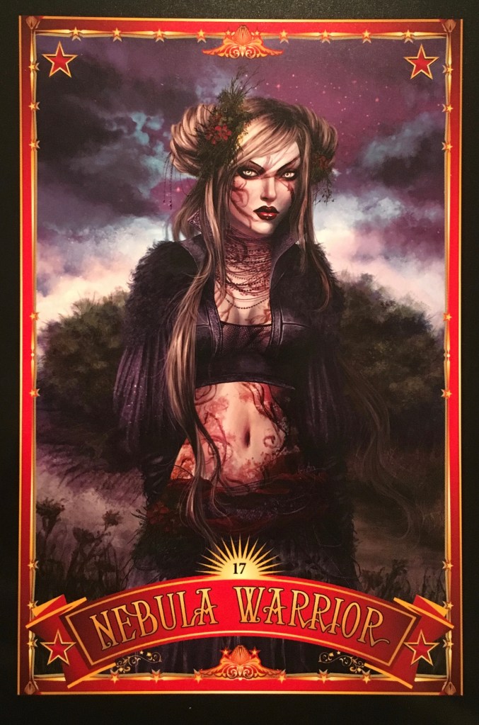 Nebula Warrior, from the Divine Circus Oracle Card deck, by Alana Fairchild