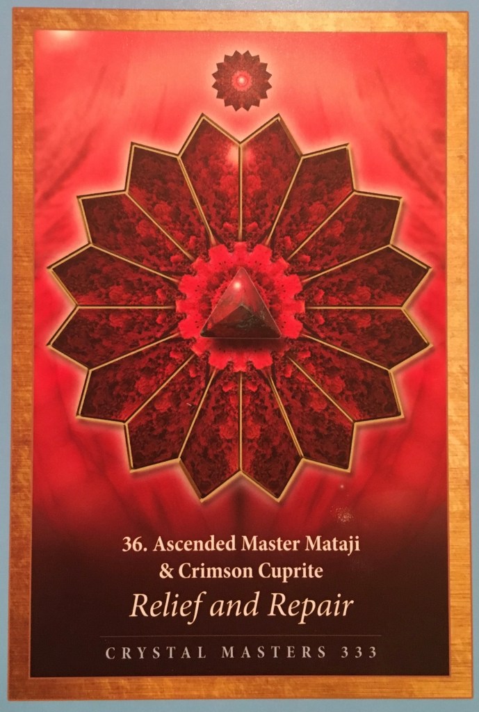 Ascended Master Mataji & Crimson Cuprite, from the Crystal Mandala Oracle, by Alana Fairchild artwork by Jane Marin