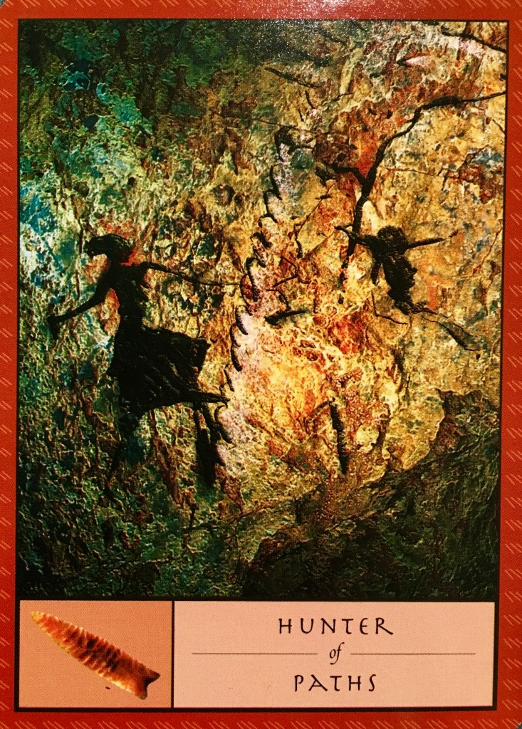 The Hunter Of Paths, from the Shaman's Oracle Card deck, by John Matthews and Wil Kinghan