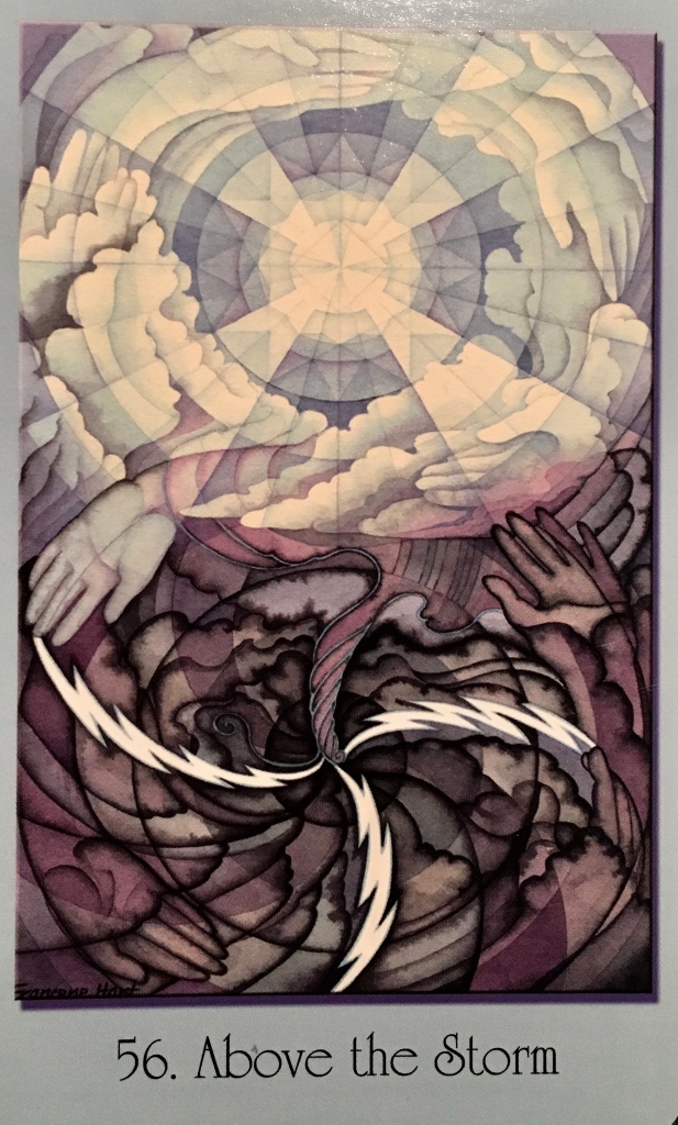 Above The Storm, from the Sacred Geometry For The Visionary Path Oracle Card deck, by Francene Hart