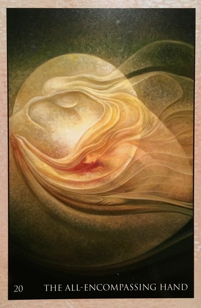 The All-Encompassing Hand, from the RUMI Oracle Card deck, by Alana Fairchild, artwork by Rassouli