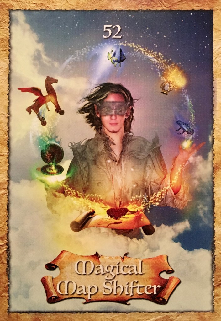 Magical Map Shifter, from The Enchanted Map Oracle Card deck, by Colette Baron-Reid, artwork by Jena DellaGrottaglia